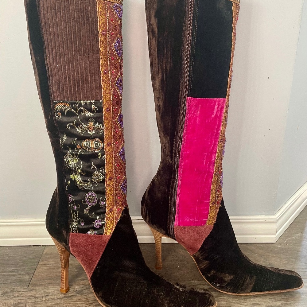 Arleen C custom knee high boots